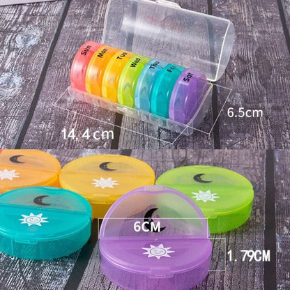 Weekly Rainbow Pill Organizer - Portable 7-Day Medicine Storage Box for Tablets - Very Good For Travelling