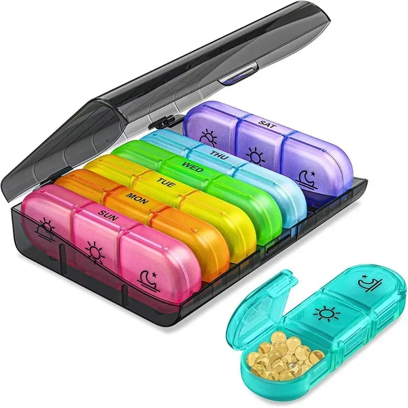 7-Day Pill Organizer 3 times a day with 21 Compartments - Travel-Friendly Design for Vitamins and Supplements