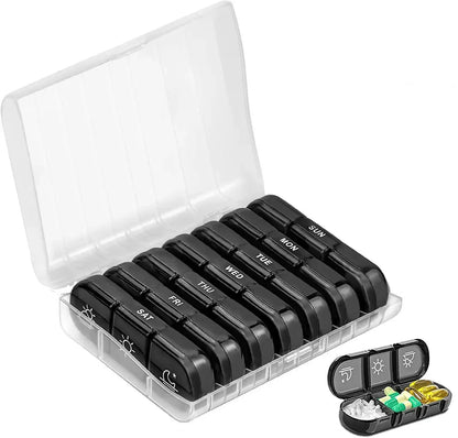 7-Day Pill Organizer 3 times a day with 21 Compartments - Travel-Friendly Design for Vitamins and Supplements